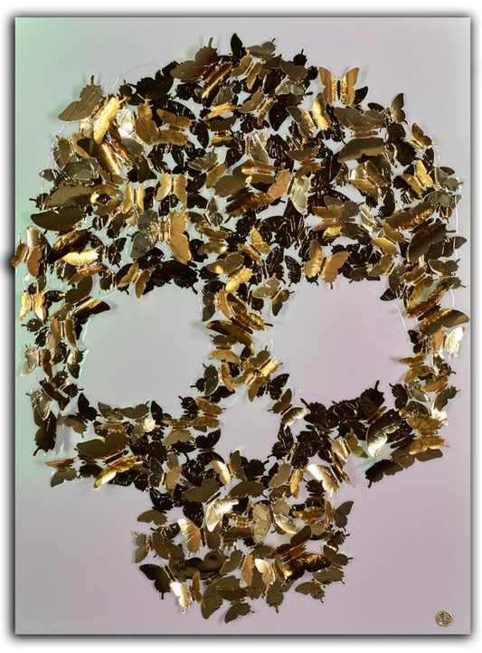 Gold Butterfly Skull - Original