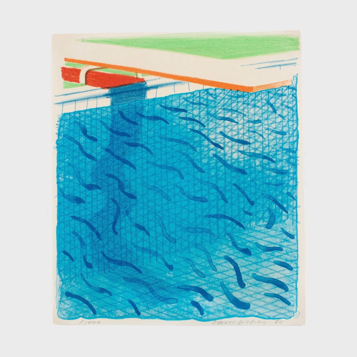 Pool Made with Paper and Blue Ink for Book (Paper Pool), 1980