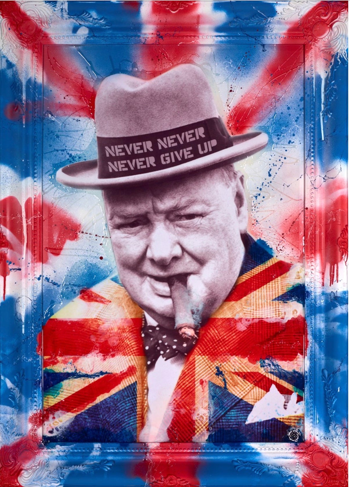 thumbnail image 2 of Never Give Up Winston Churchill Fridge Magnet – 7cm X 4.5cm – Novelty Kitchen Gift 2 of 5